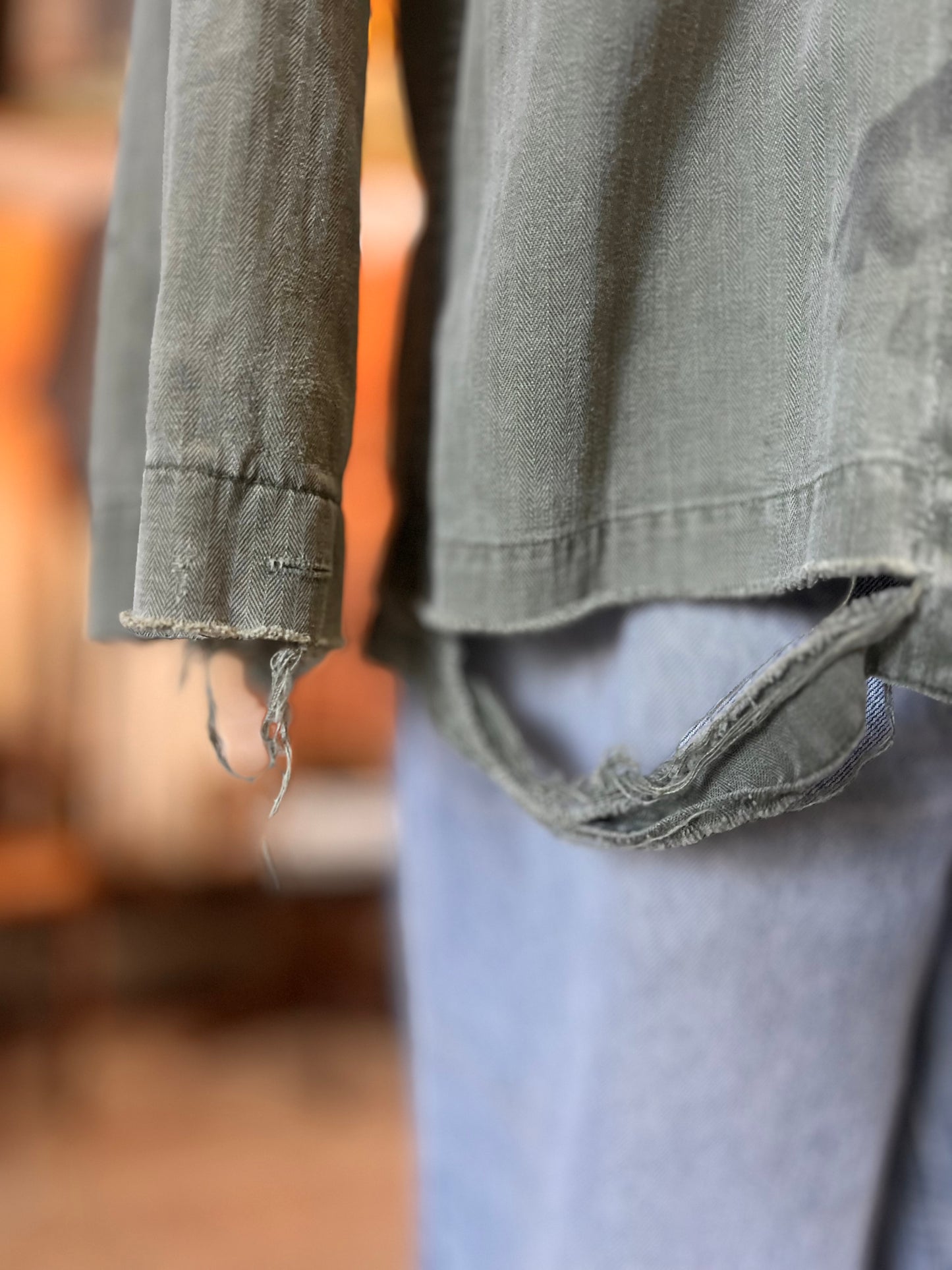 Rare Vintage 1950’s M50 OG-107 WWII Distressed Military Field Jacket 36