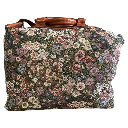 Vintage 1980’s Firenze Needlepoint Weekender Duffle Made In Italy