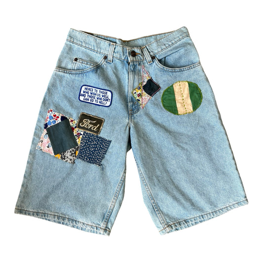 Rare One Of A Kind Vintage 1980’s Levi’s 562 Upside Down Orange Tab Patched Jorts 29/30