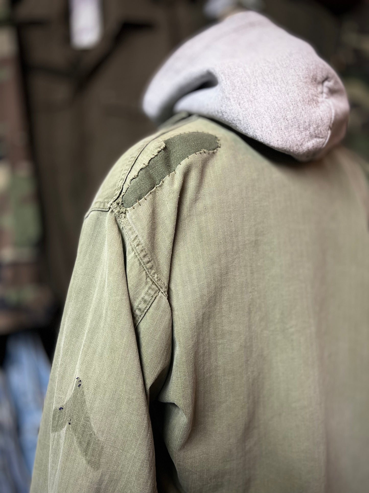 Rare Vintage 1950’s M50 OG-107 WWII Distressed Military Field Jacket 36