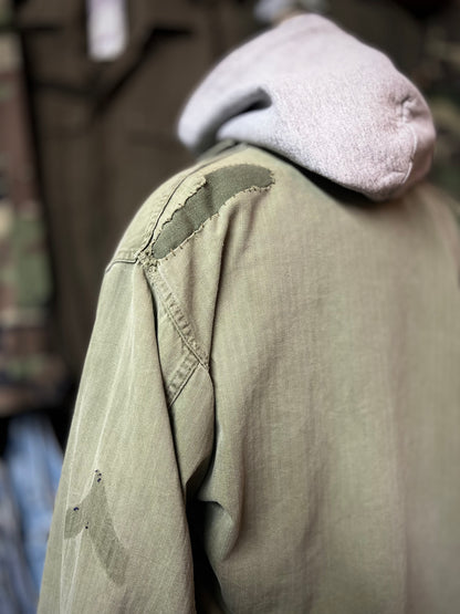 Rare Vintage 1950’s M50 OG-107 WWII Distressed Military Field Jacket 36