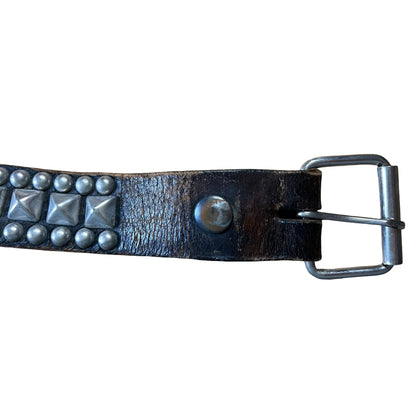 Rare Authentic 1980’s Vintage Distressed Punk Studded Belt Worn to Perfection 42”