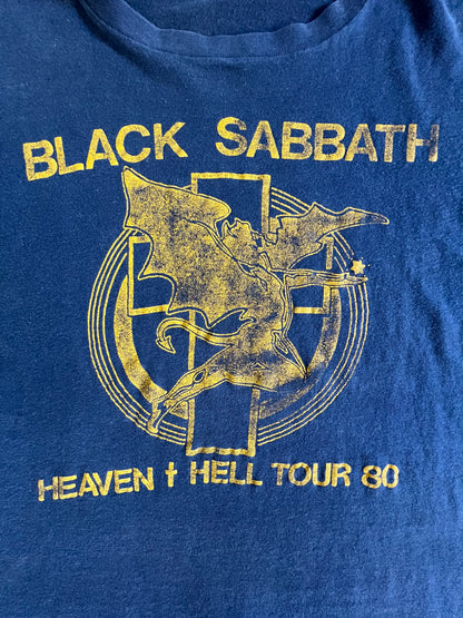Vintage Black Sabbath 1980 Heaven & Hell Tour Single Stitch Double Sided Band Rock Metal Tee