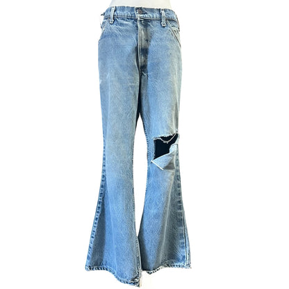 Vintage Distressed Levi’s Orange Tab 517 Flares Made in USA El Paso, TX 36 x 30