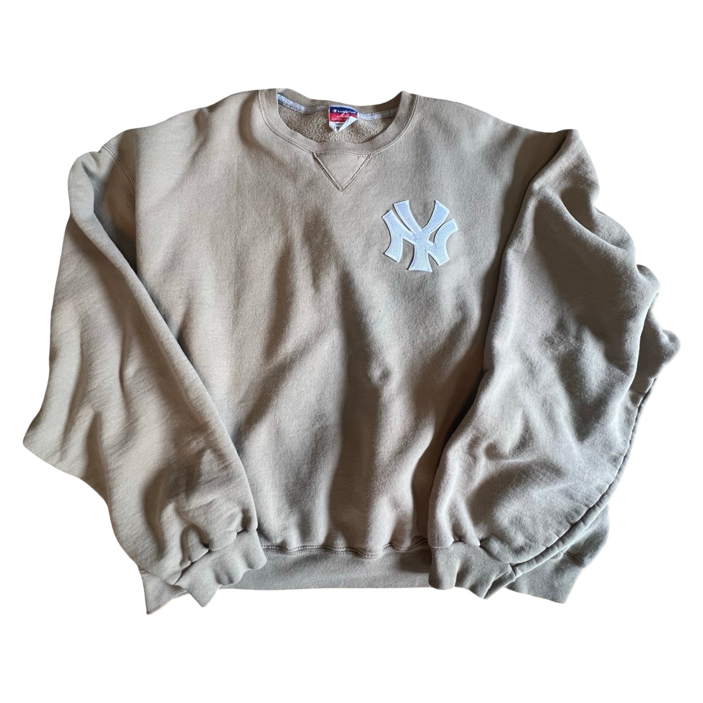 Vintage Tan Yankees Champion Sweatshirt Boxy Fit 2XL