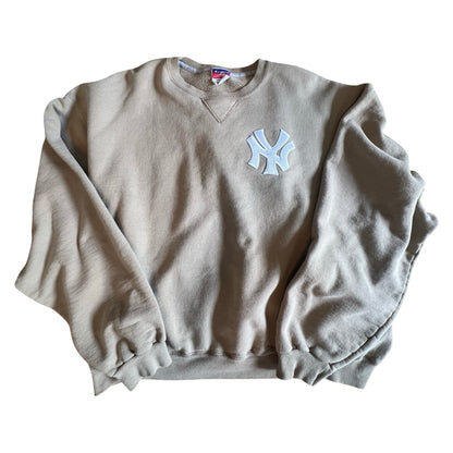 Vintage Tan Yankees Champion Sweatshirt Boxy Fit 2XL