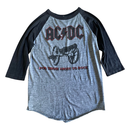 Vintage Original 1982 AC/DC Single Stitch Raglan Tour Tee S