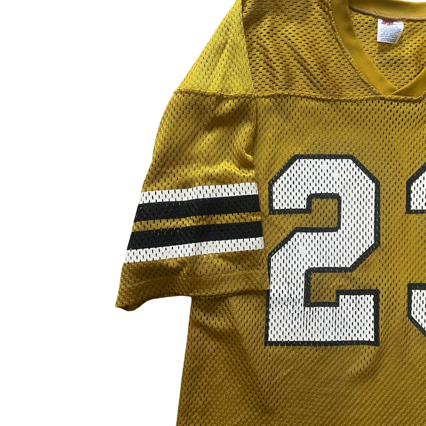 Vintage 1980’s Fab Knit Gold Metallic Mesh Football Jersey L/XL