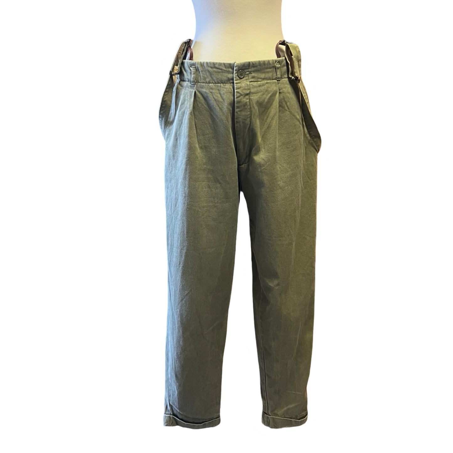 Vintage 80’s Limited Express Pleated Front Cuffed Pants w/ Detachable Suspenders S/M