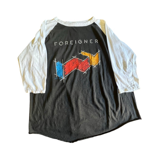 Vintage Foreigner Agent Provocateur Tour 1985 Single Stitch Raglan Sleeve Baseball T-Shirt