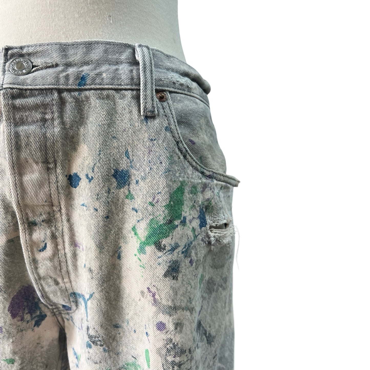 Vintage Heavily Distressed Paint Splatter Levi’s 501