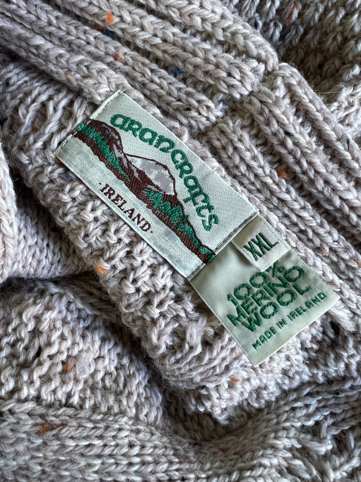 Oversized Cable Knit Fisherman Cardigan Sweater XXL