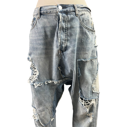 Free People Distressed Drop Crotch Denim 29