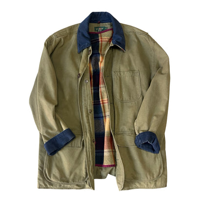 Vintage 90’s J Crew Barn Jacket Chore Coat w/ Removable Flannel Vest M
