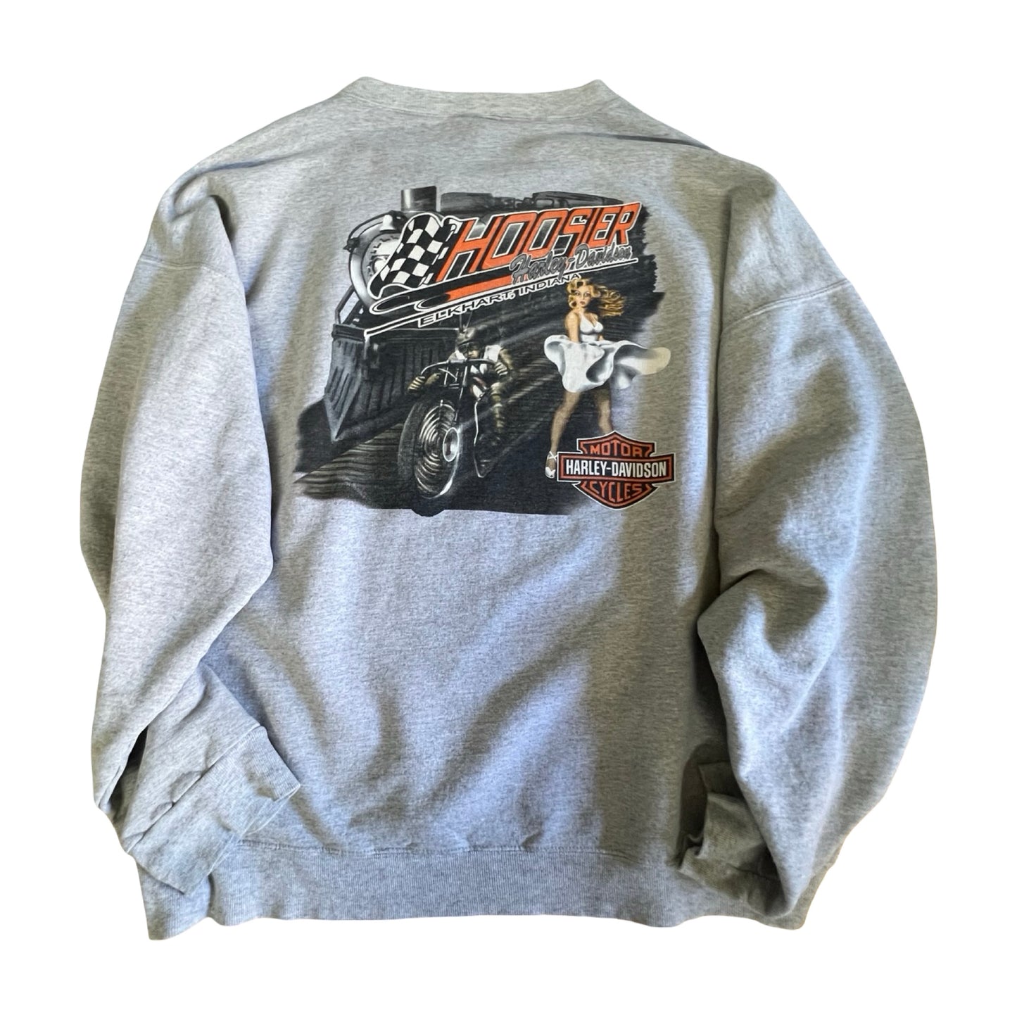 Vintage Oversized Distressed 2008 Harley Sweatshirt Indiana Hoosier Soft & Thin XXL
