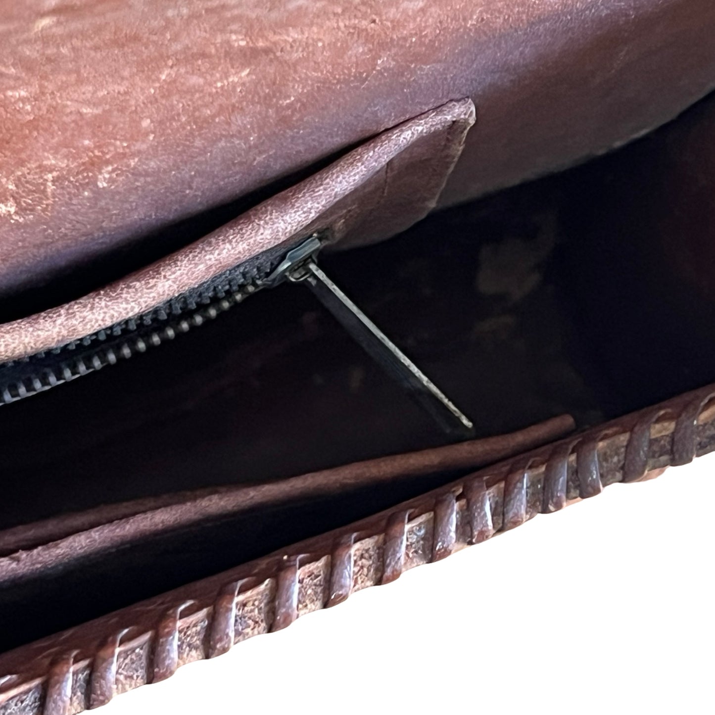 Vintage 70’s Hand Tooled Oversized Structured Clutch