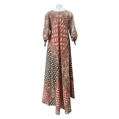 Very Rare Collectible India Imports of Rhode Island 70’s Silk Block Print Dress