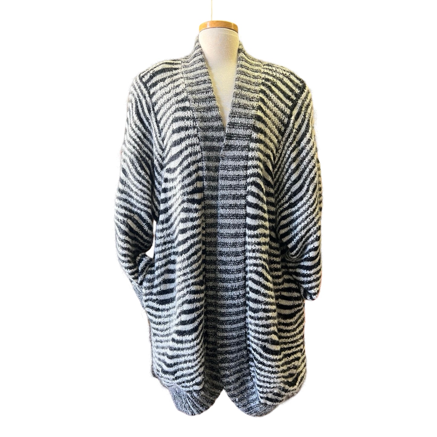 Vintage 80’s Zebra Stripe Sweater Coat Eugenia by Angenie L