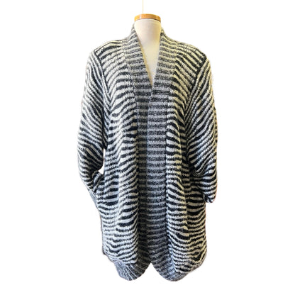 Vintage 80’s Zebra Stripe Sweater Coat Eugenia by Angenie L