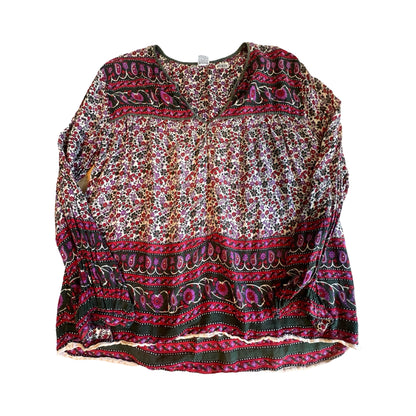 Vintage 70’s India Block Print Sheer Cotton Gauze Blouse