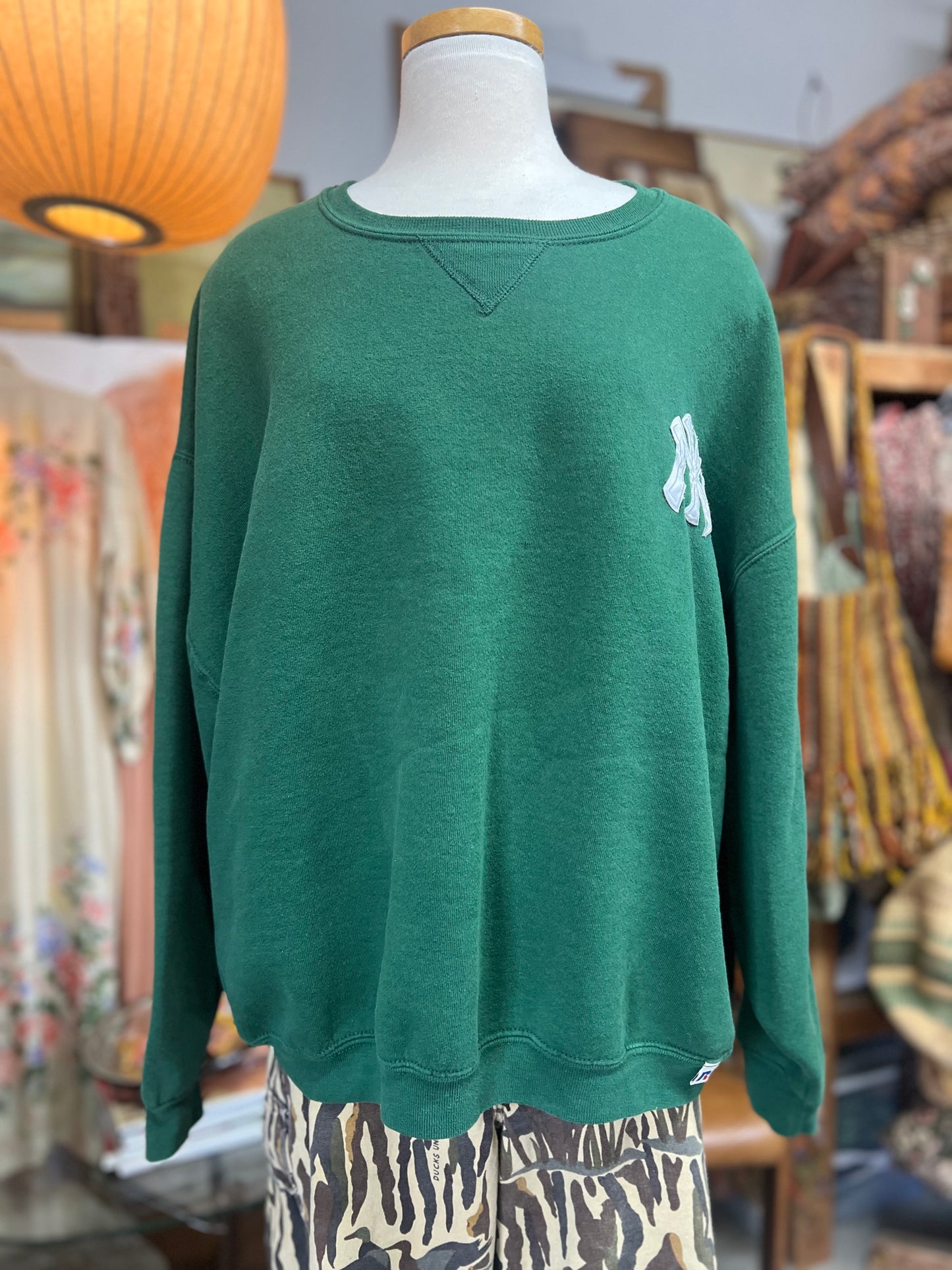 Vintage Green Russell Yankees Sweatshirt XXL