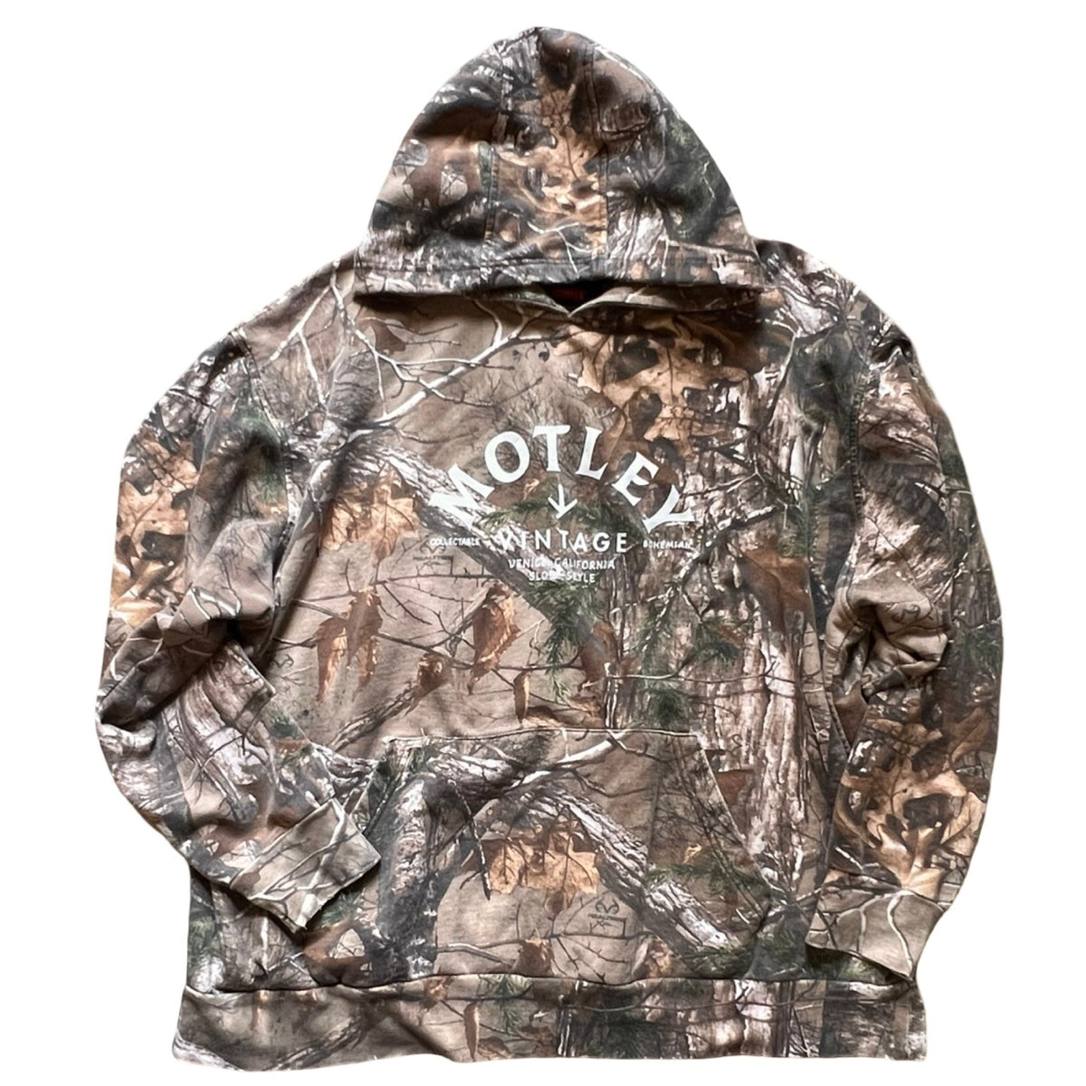 Vintage Oversized Distressed Camo Hoodie w/ MV Logo XXXL #1