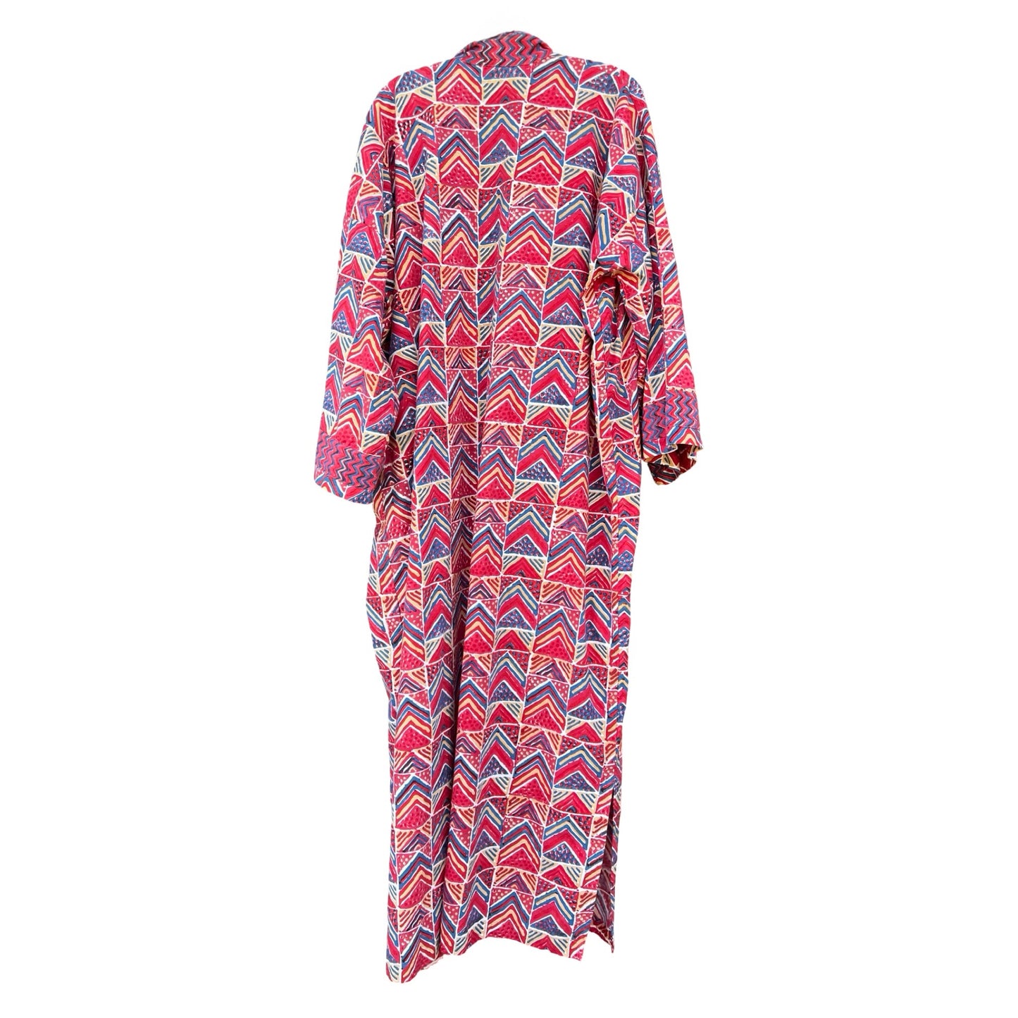 Vintage 1970’s Original Soma Jaipur Cotton India Block Print Maxi Kimono Robe