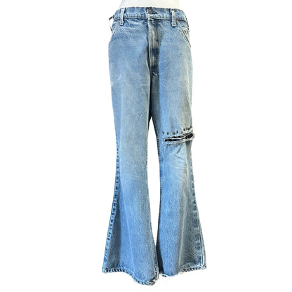 Vintage Distressed Levi’s Orange Tab 517 Flares Made in USA El Paso, TX 36 x 30