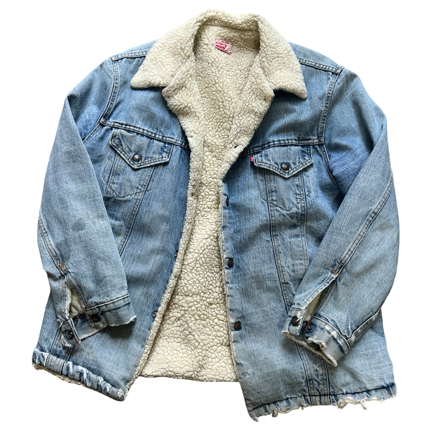 Vintage Worn To Perfection Levi’s Denim Sherpa Jacket 44 XL