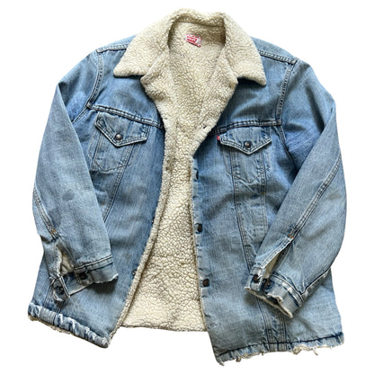 Vintage Worn To Perfection Levi’s Denim Sherpa Jacket 44 XL