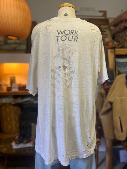 Vintage Thrashed REM Work Tour 1987 T-Shirt Band Rock Tee XXL