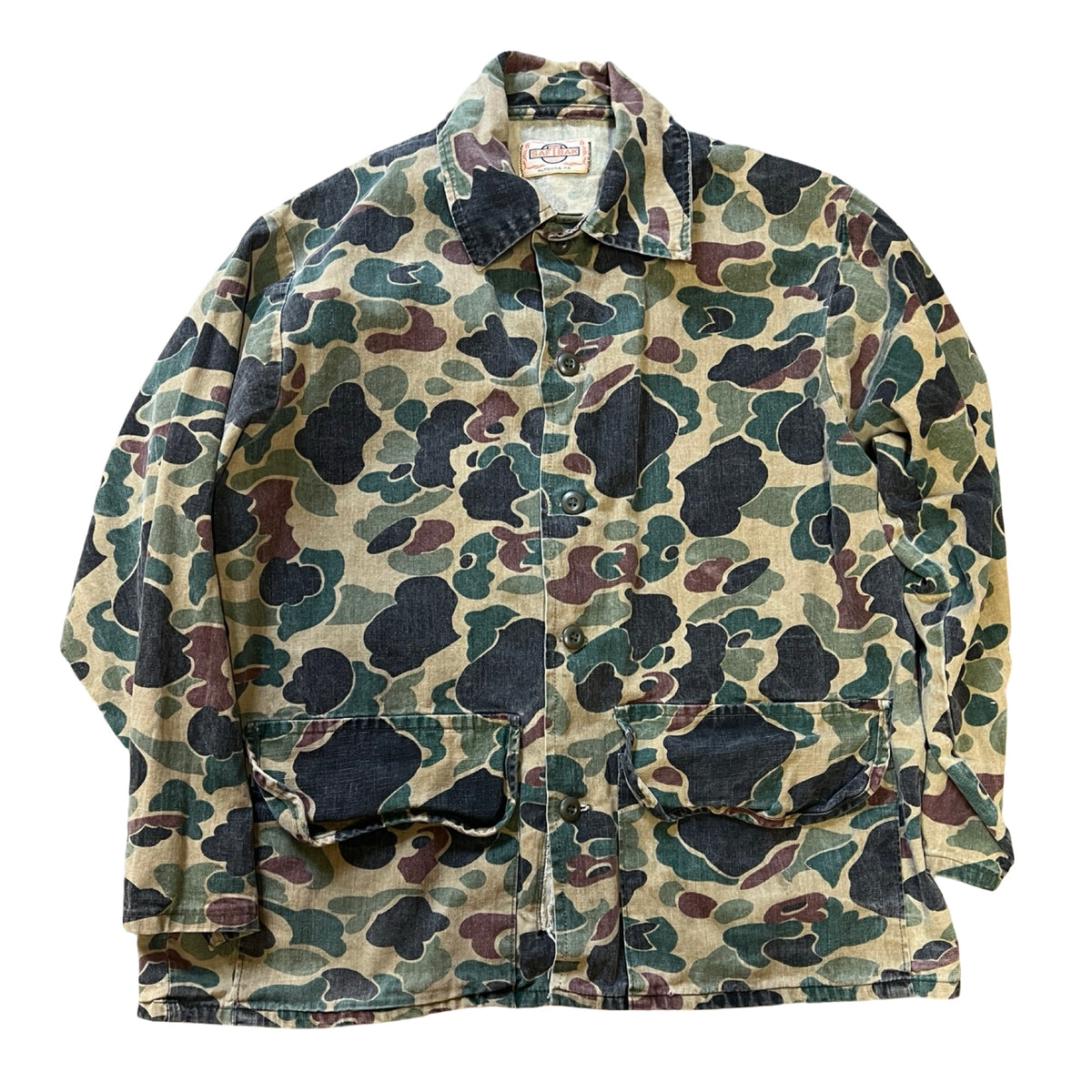 Vintage 1970’s SafTBak Duck Camo Hunting Jacket w/ Original Repair XL
