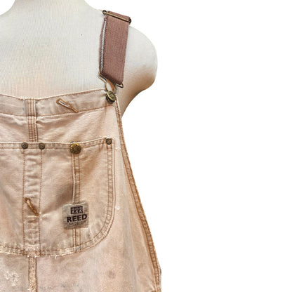 Vintage Heavily Distressed Oversized Double Knee Reed Canvas Overalls 52