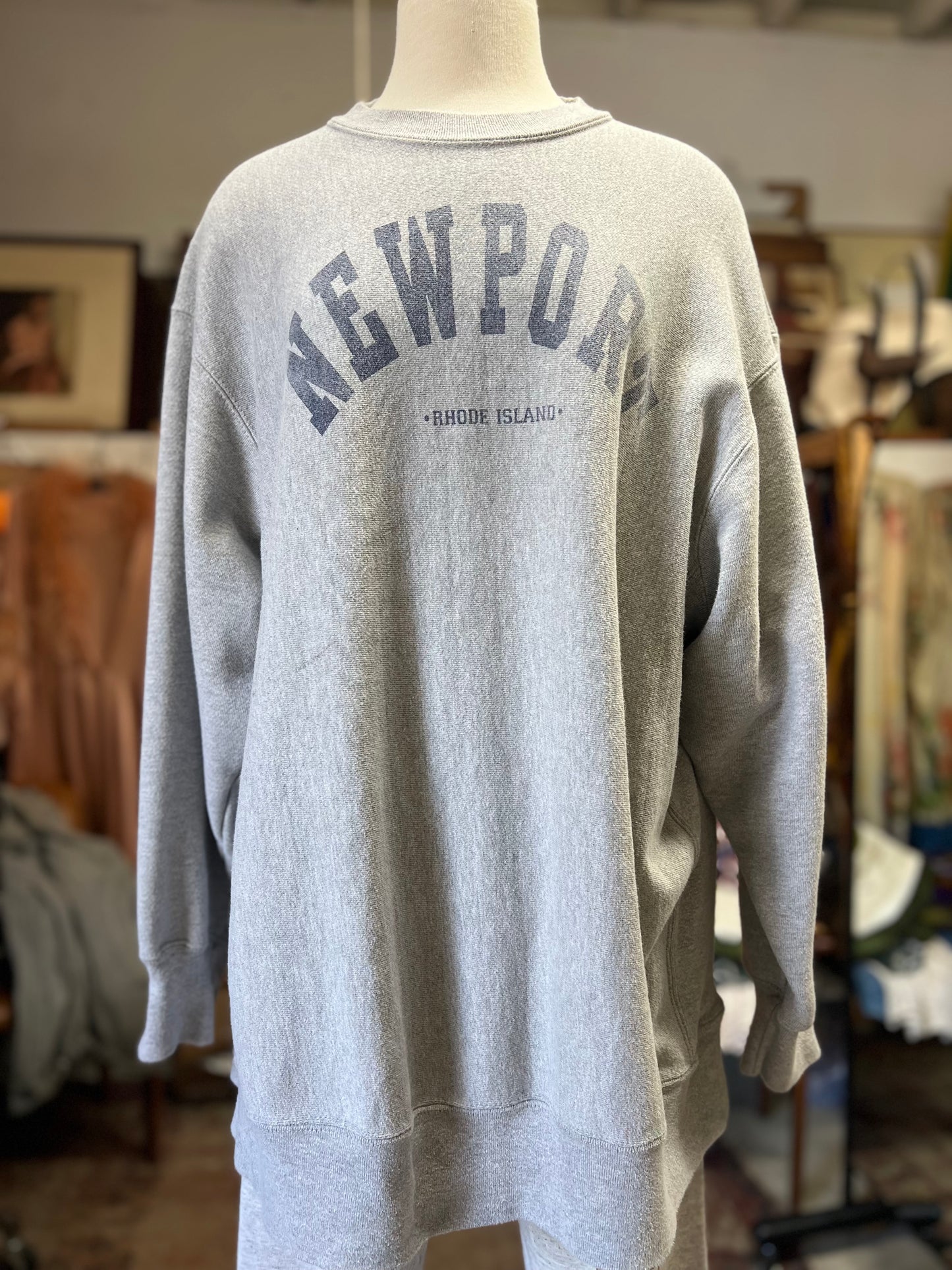 Vintage Distressed Newport, RI Oversized Gusseted Sweatshirt XL/XXL