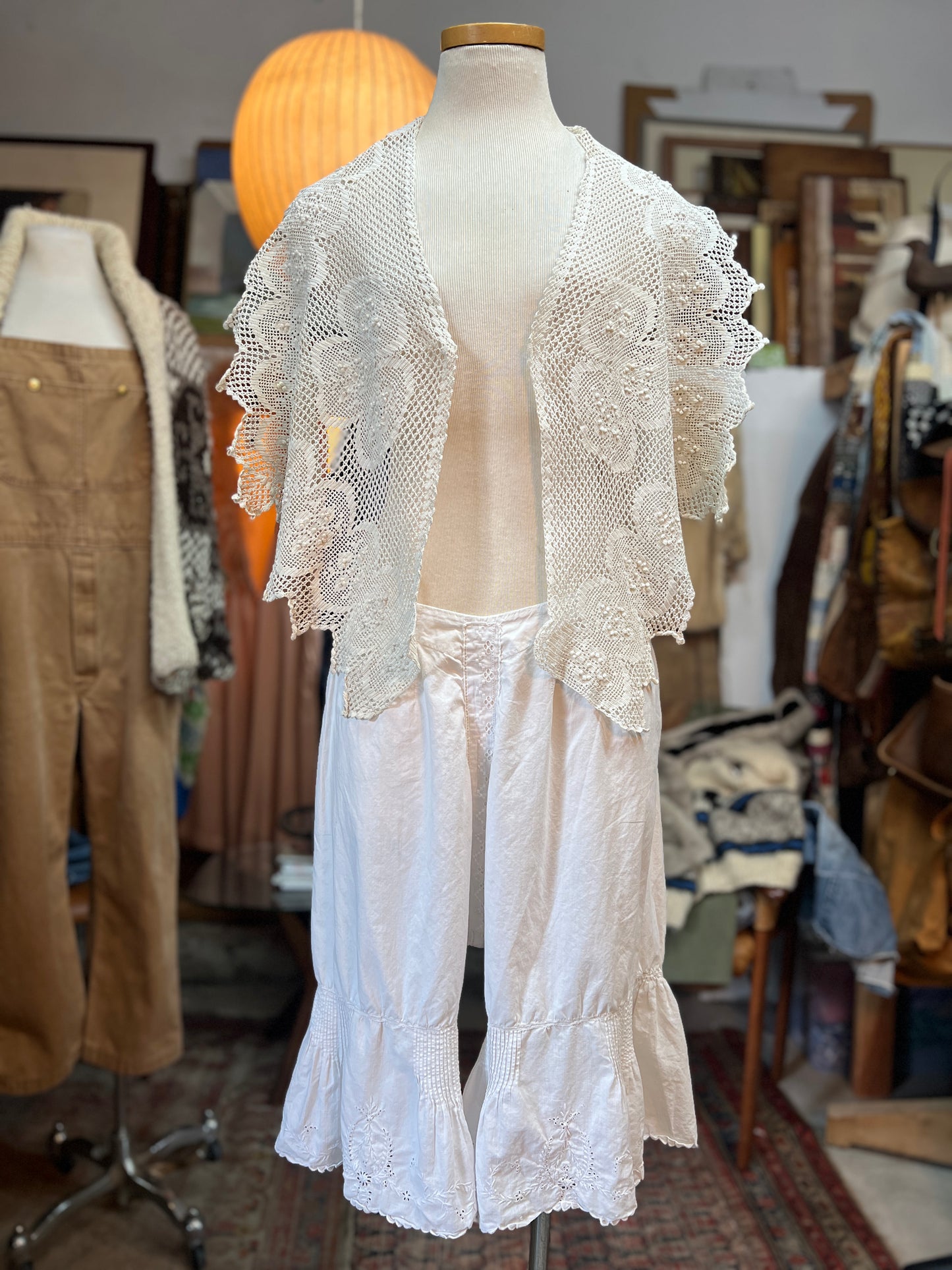 Antique Edwardian Cotton Embroidered Pin-tuck Bloomers