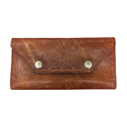 Vintage 70’s Hand Tooled Leather Wallet Floral & Horse Motif