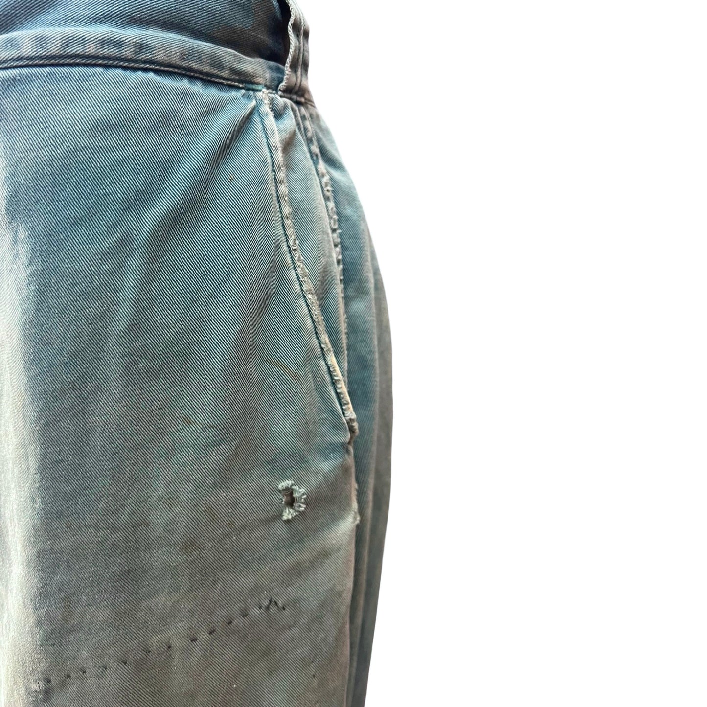 Vintage 1950’s Big Mac Sanforized Heavily Distressed w/ Original Repairs Work Pants