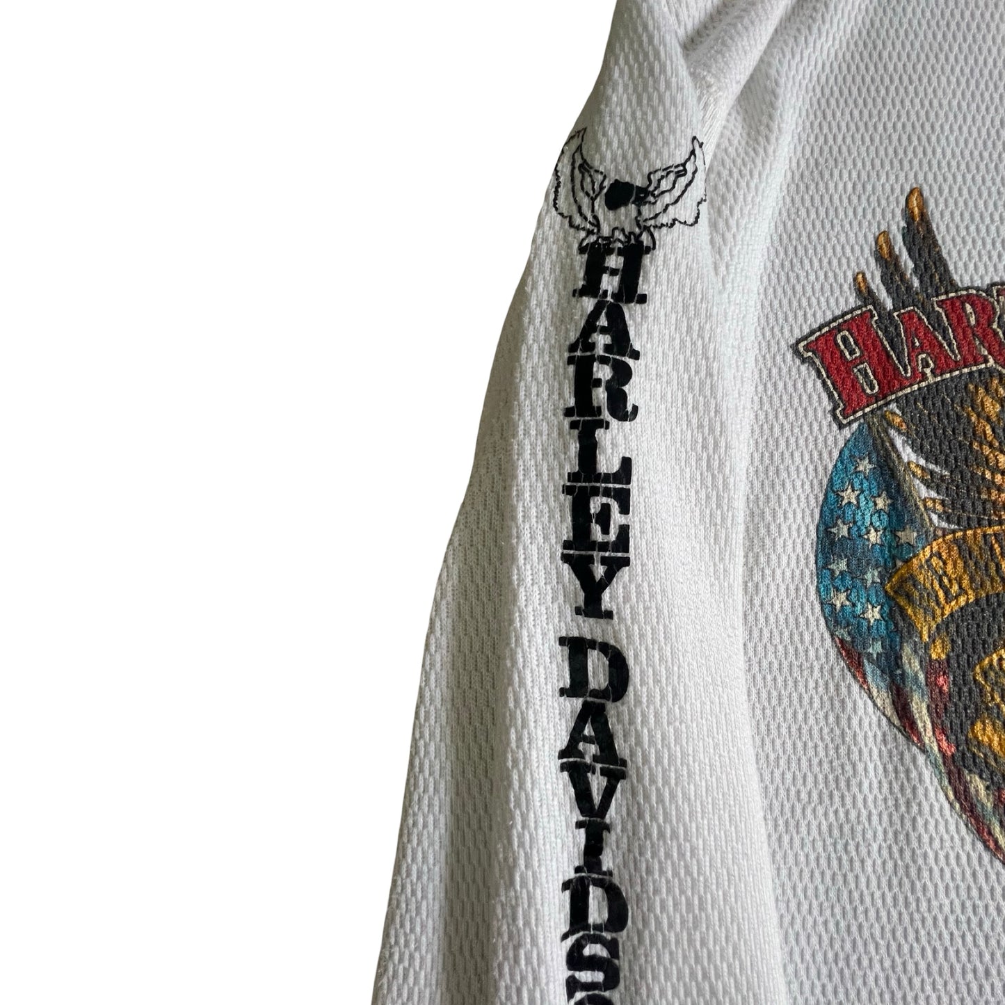 RARE 80’s Vintage Harley Davidson Oversized Distressed Thermal 3XL