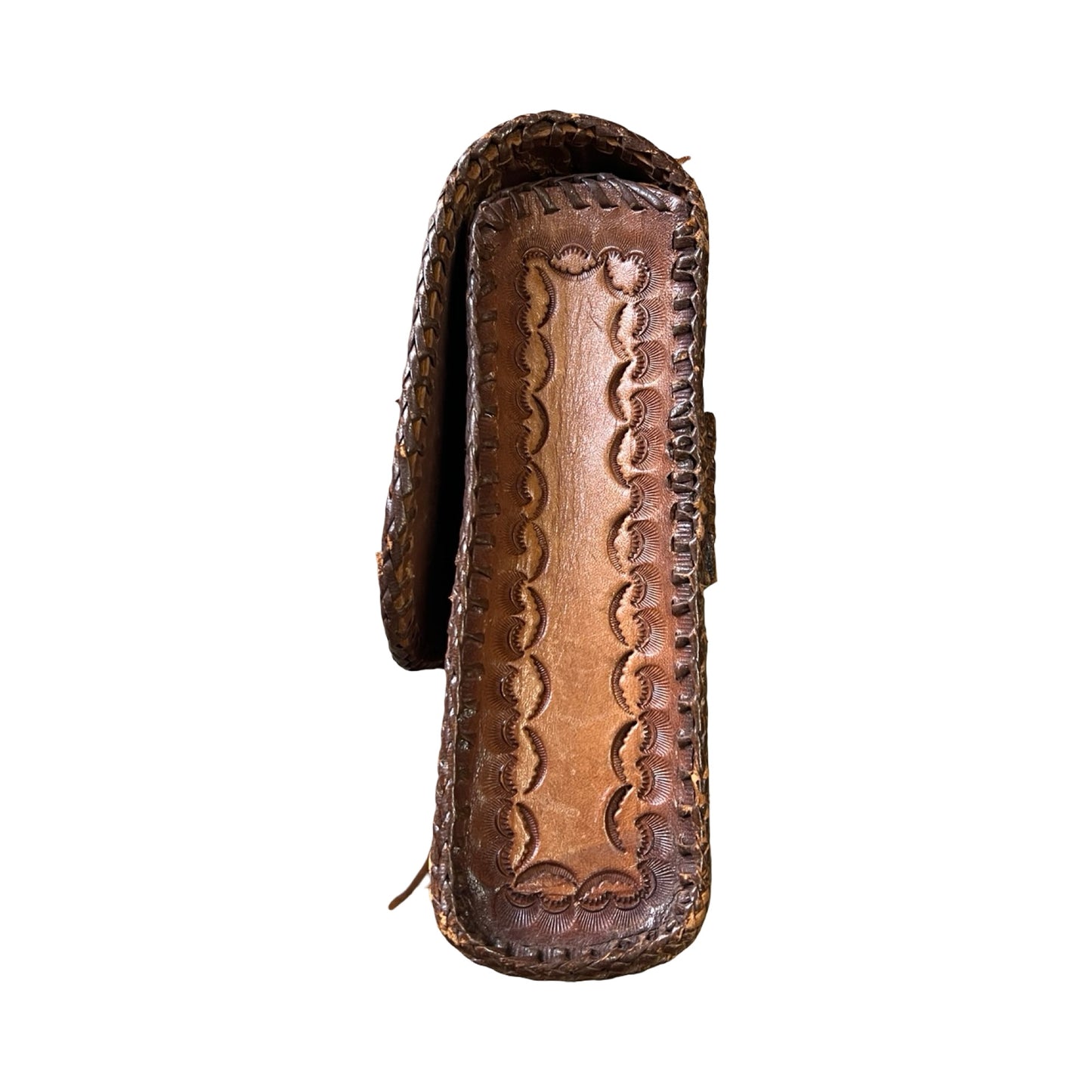 Vintage 70’s Hand Tooled Oversized Structured Clutch