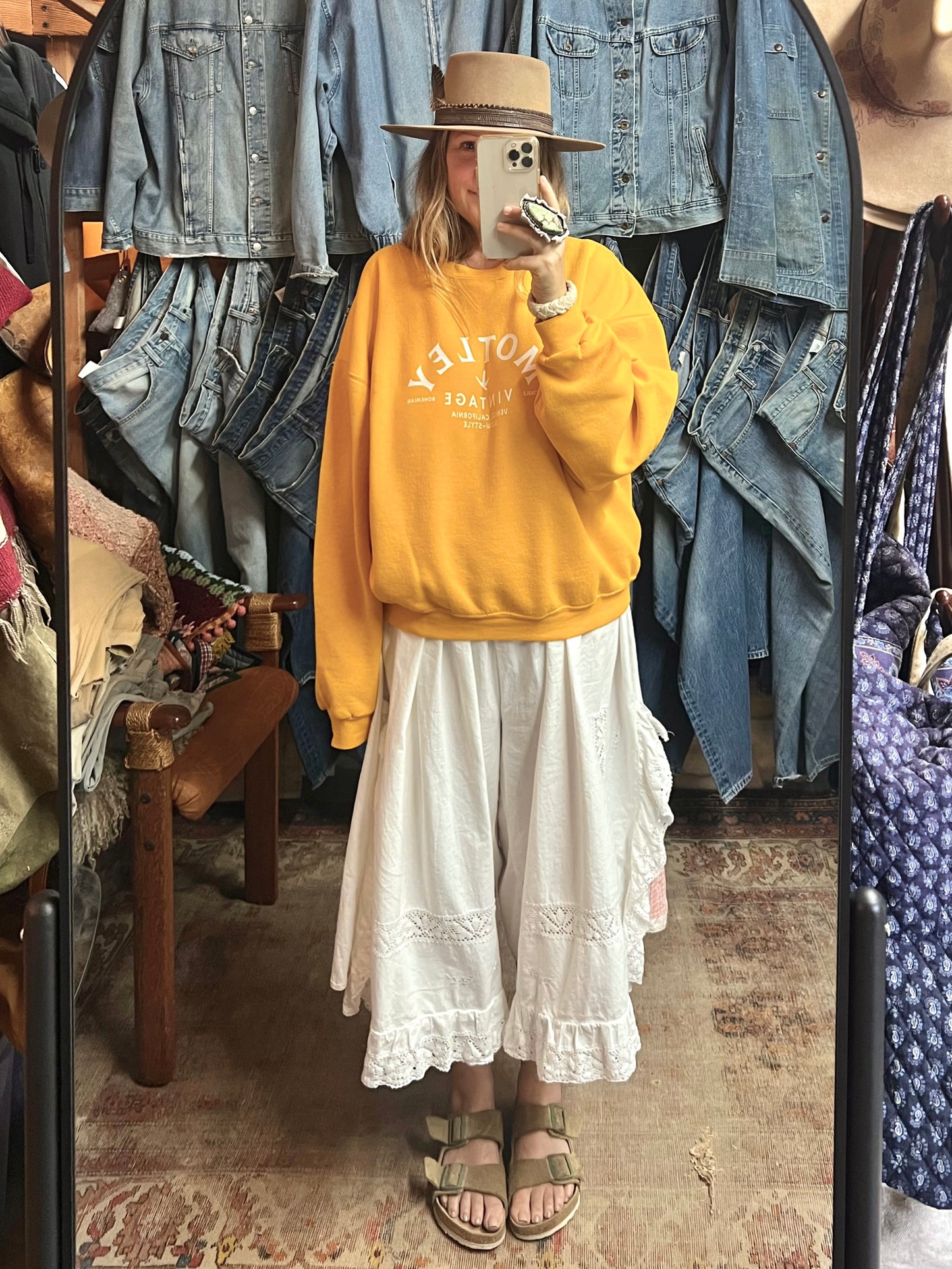 Vintage Yellow Sweatshirt w/ MV Logo #22