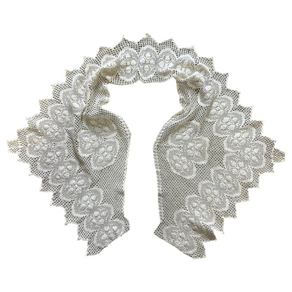 Antique Handmade Crochet Lace Oversized Collar w/ Popcorn Stitch