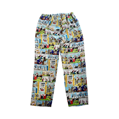 RARE SET Vintage Universal Studios Sunday Comic Silk Mens Pajamas L