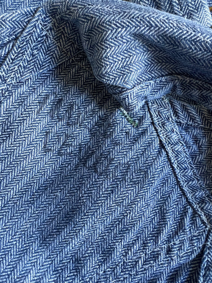 Vintage Key Imperial Herringbone Twill Denim Oversized Overalls 44
