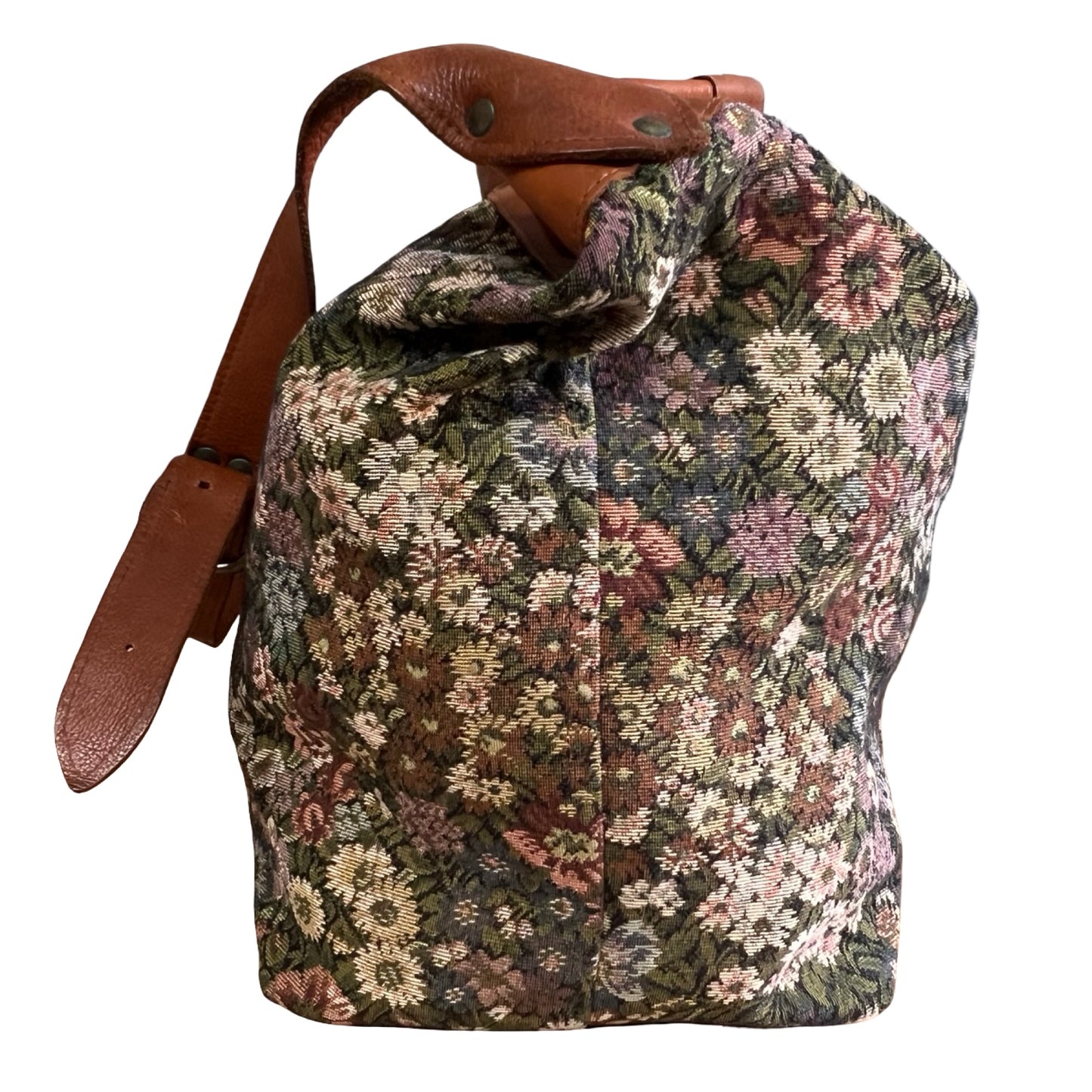 Vintage 1980’s Firenze Needlepoint Weekender Duffle Made In Italy