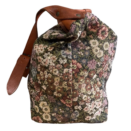 Vintage 1980’s Firenze Needlepoint Weekender Duffle Made In Italy