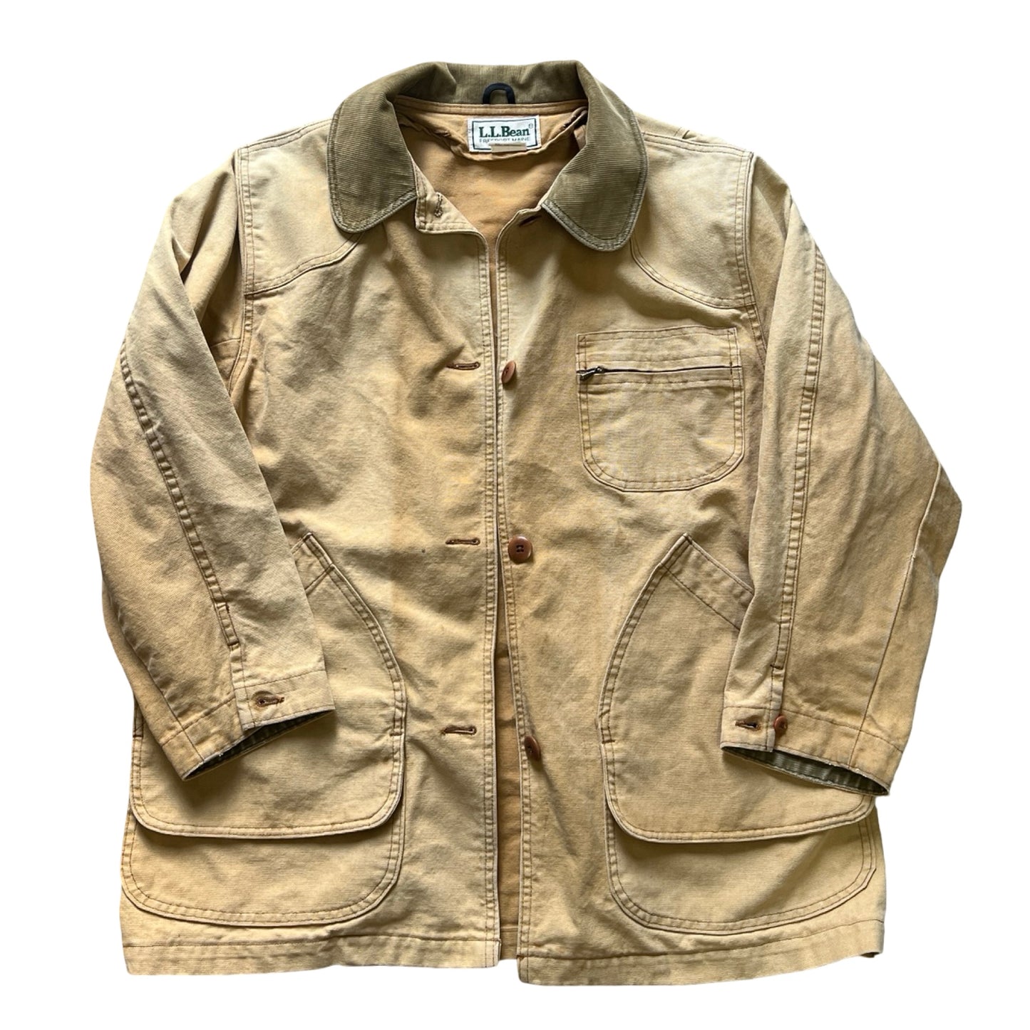 Vintage 1980’s LL Bean Womens Sun Faded & Heavily Distressed Chore Coat L