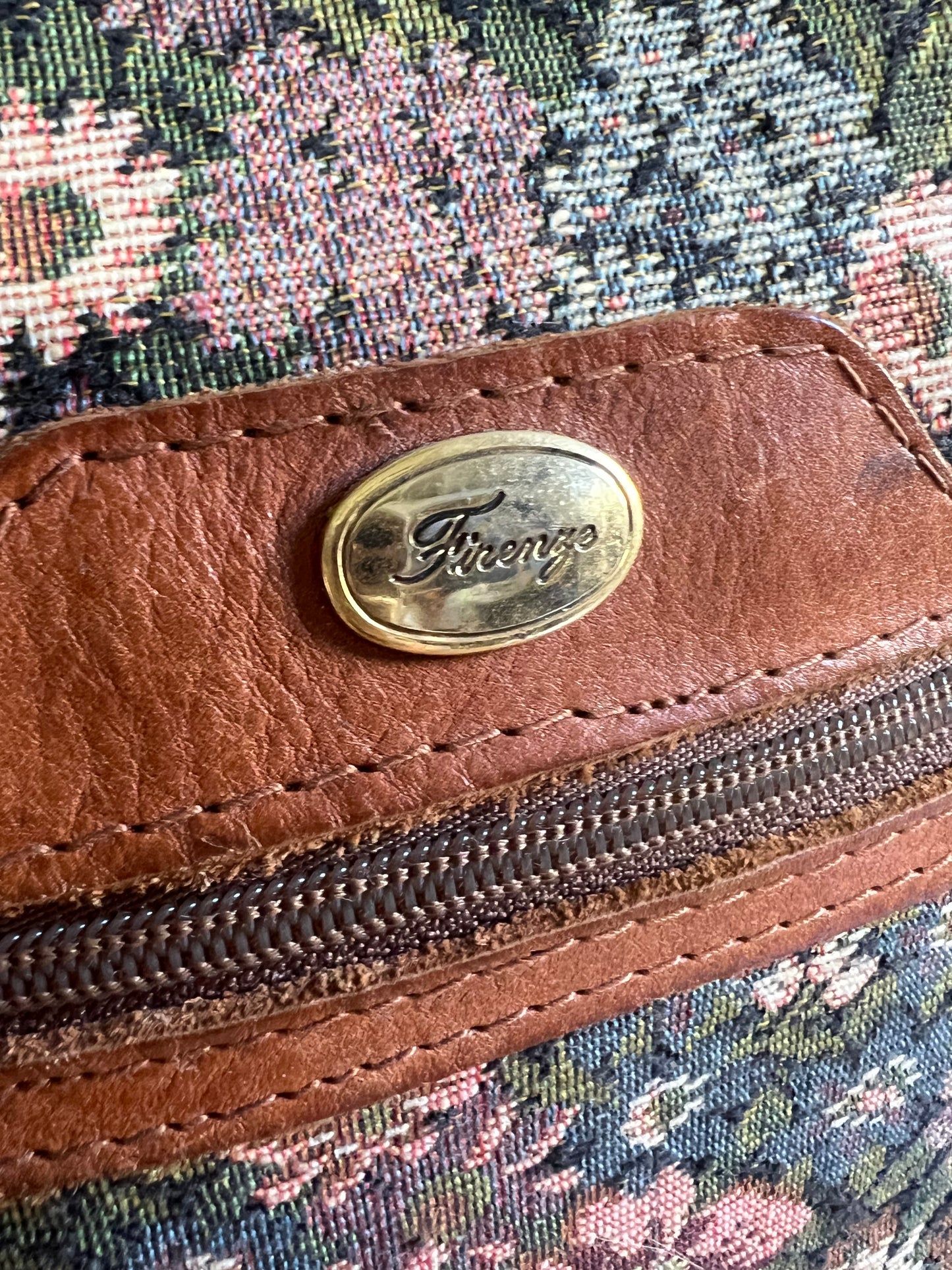 Vintage 1980’s Firenze Needlepoint Weekender Duffle Made In Italy