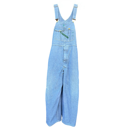 Vintage Key Imperial Herringbone Twill Denim Oversized Overalls 44