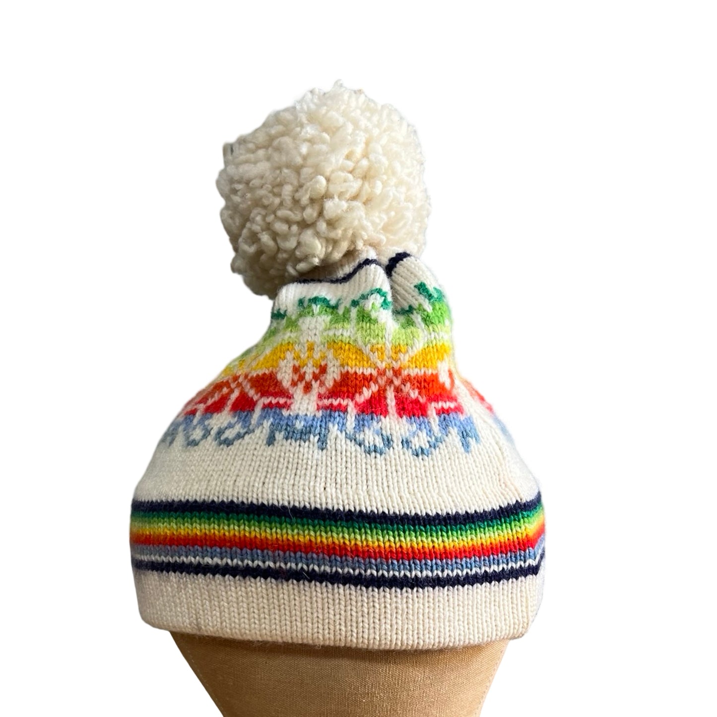Vintage 1970’s Rainbow Wool Ski Hat O/S
