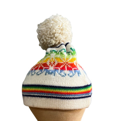 Vintage 1970’s Rainbow Wool Ski Hat O/S